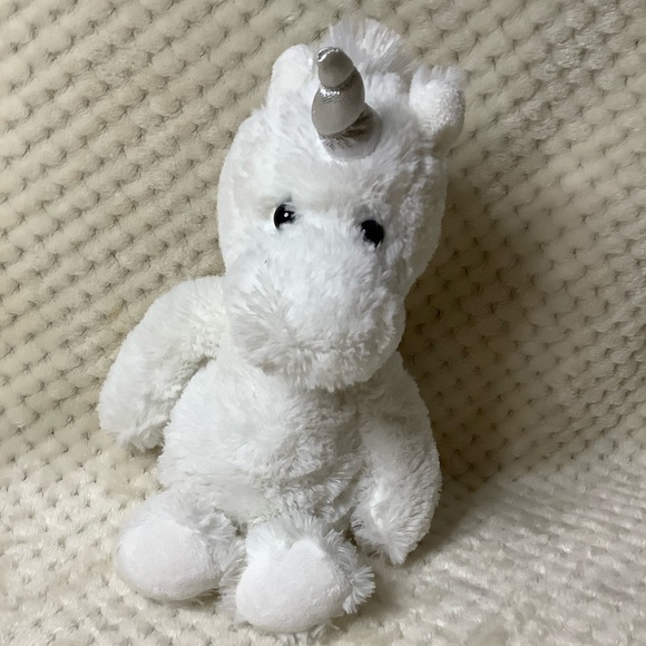 AURORA WORLD Cuddly Friends White Unicorn Plush Silver Horn Stuffed Animal Toy - Picture 2 of 8